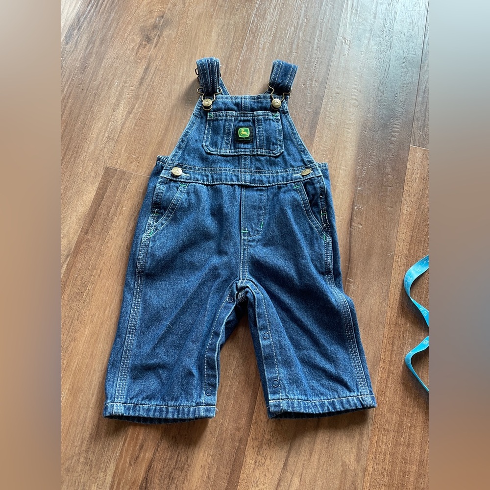 John Deere Kids' Dark Blue Denim Overalls New